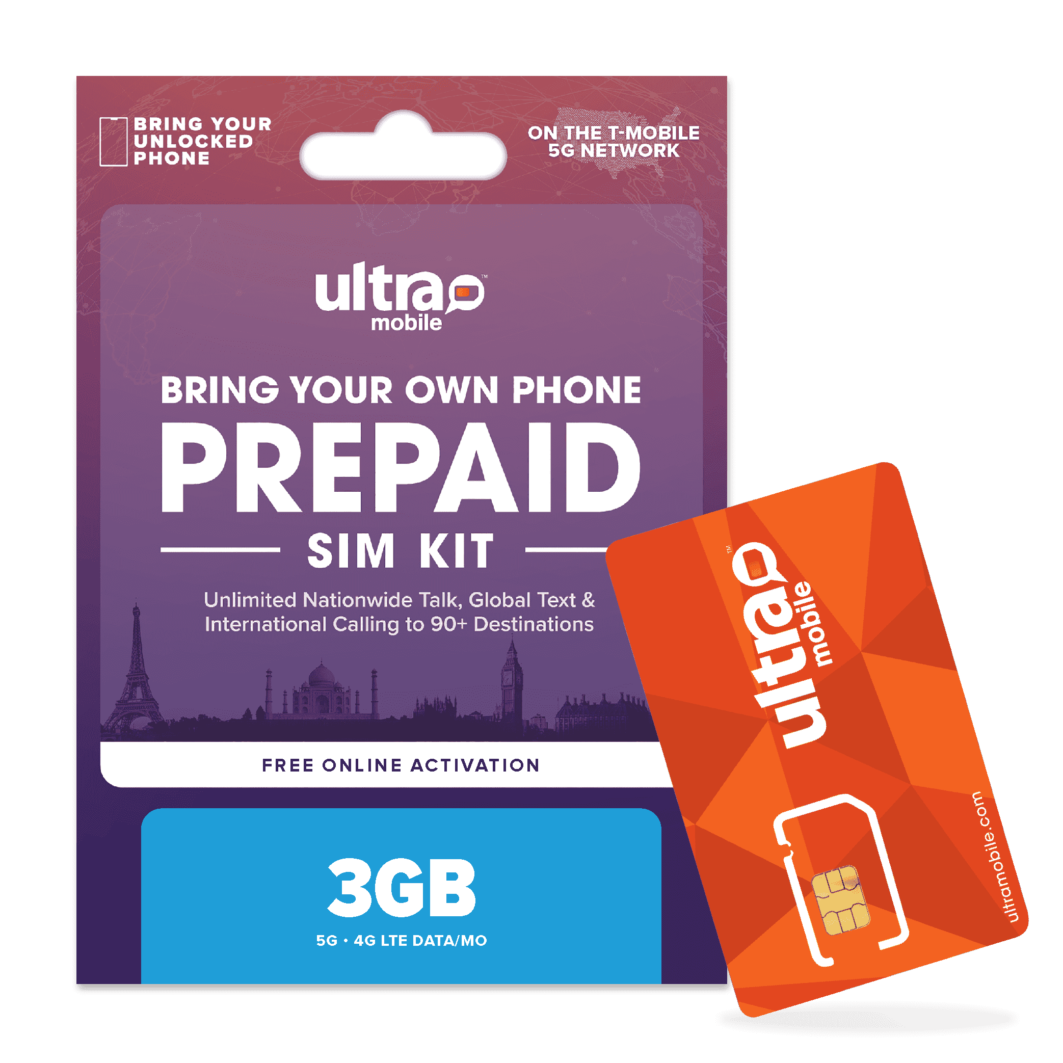 Orange and Purple Sim Card