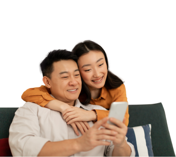 couple with phone