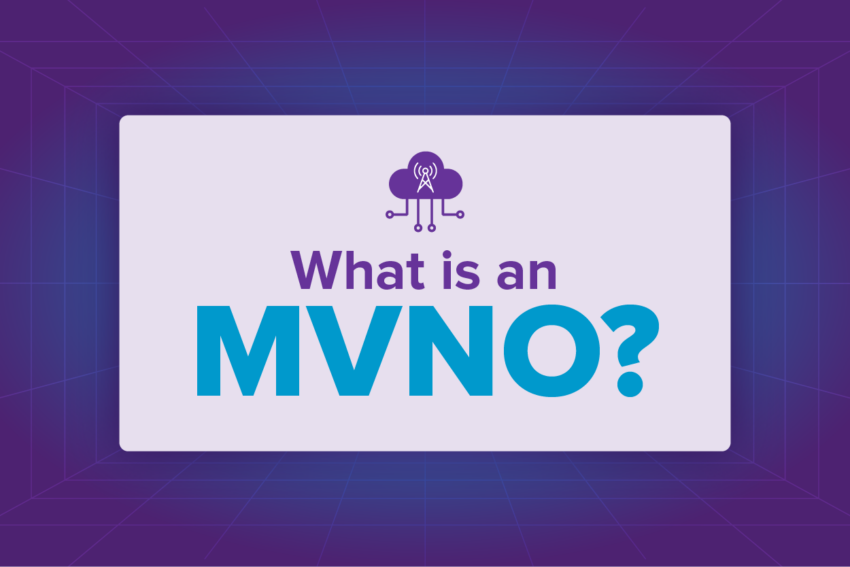 what is MVNO? within a light purple box with a cloud that has a cellular tower on it