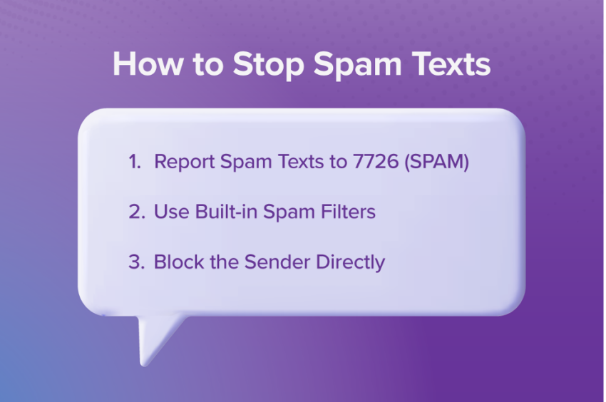 how to stop spam texts: Report spam texts, use built-in spam filters, block the sender directly