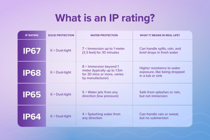 whaht is an IP rating, the protection it means it have, and what it means in real life