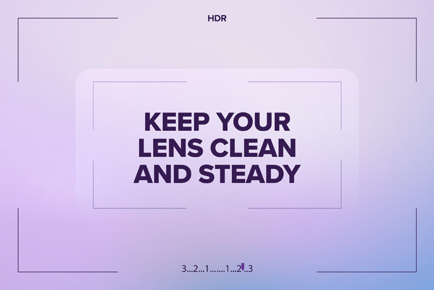 Keep your lens clean and steady with a purple background that looks like a camera lense