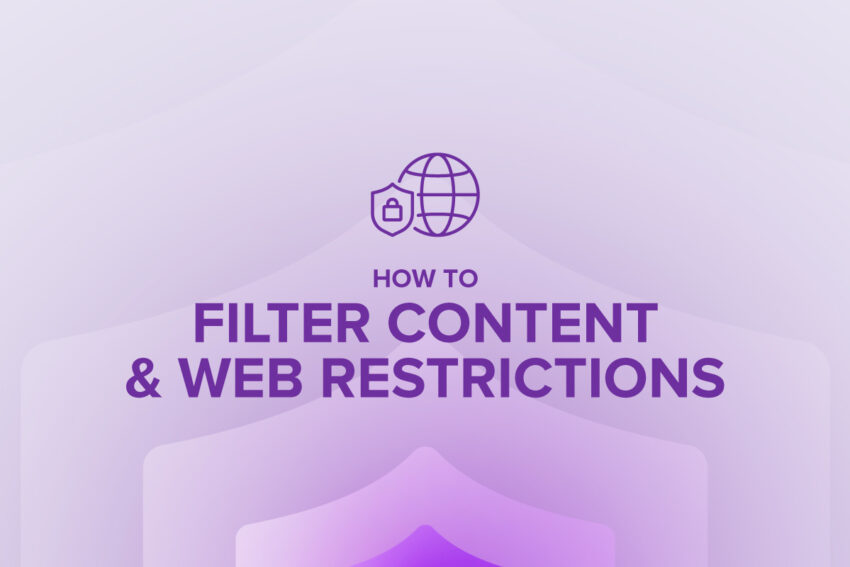 how to filter content and web restrictions with purple background