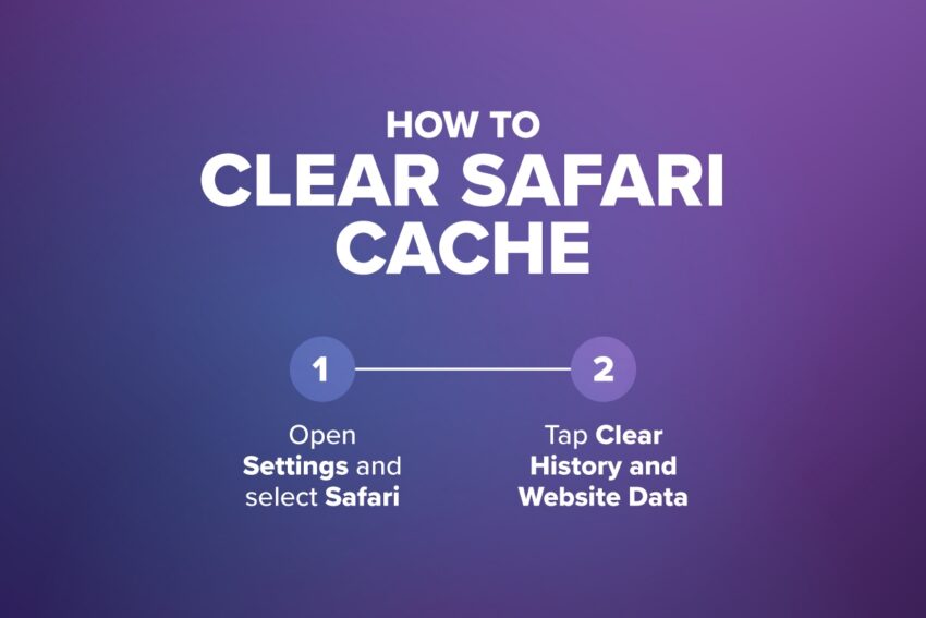 how to clear safari cache: Open Settings and select safari and tap clear history and website data