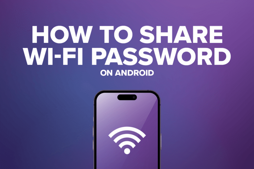 how to share wifi password on android with iphone icon and a wifi symbol in the middle