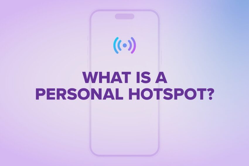 what is a personal hotspot with a purple background and an iphone icon