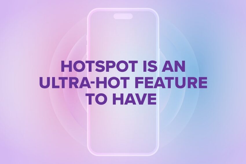 hotpsot is an ultra-hot feature to have with a phone icon and a purple background