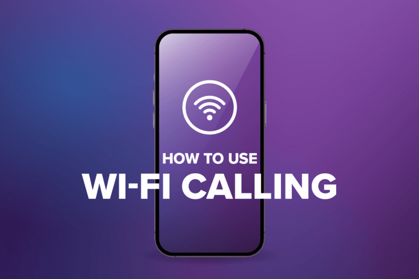 How to use wifi calling with an iphone on a purple background
